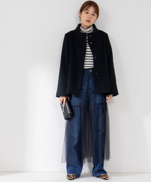 NOLLEY’S（ノーリーズ）の「ショートスタンドコート（その他アウター・レディース・ピンク/ブラック/ベージュ・38/36）」の10枚目の写真