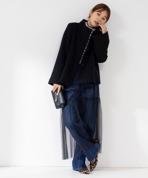 NOLLEY’S（ノーリーズ）の「ショートスタンドコート（その他アウター・レディース・ピンク/ブラック/ベージュ・38/36）」の8枚目の写真