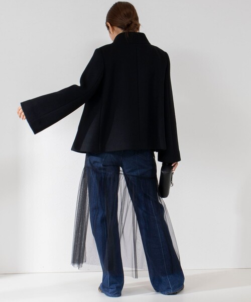 NOLLEY’S（ノーリーズ）の「ショートスタンドコート（その他アウター・レディース・ピンク/ブラック/ベージュ・38/36）」の6枚目の写真