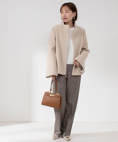 NOLLEY’S（ノーリーズ）の「ショートスタンドコート（その他アウター・レディース・ピンク/ブラック/ベージュ・38/36）」の5枚目の写真