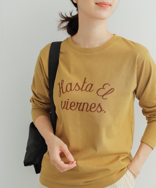 [美品] 人気！ロゴプリント ロングスリーブTシャツ ロゴプリントロングスリーブTシャツ(S オフシロ＊01): トップス