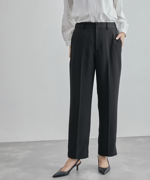 ROPE'(ロペ)の「ジョーゼットストレートパンツ/セットアップ対応・セレモニー対応(その他パンツ・レディース・ブルー系その他4/ネイビー/ブラック・38/40/36)」の2枚目の写真