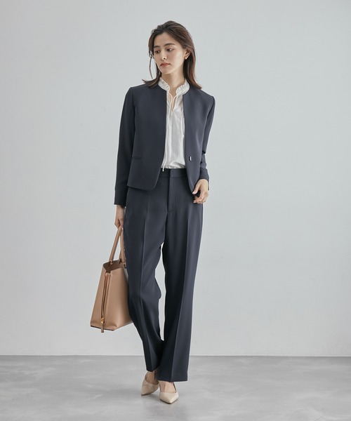 ROPE'(ロペ)の「ジョーゼットストレートパンツ/セットアップ対応・セレモニー対応(その他パンツ・レディース・ブルー系その他4/ネイビー/ブラック・38/40/36)」の11枚目の写真