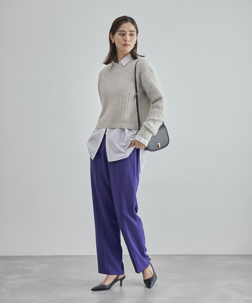 ROPE'(ロペ)の「ジョーゼットストレートパンツ/セットアップ対応・セレモニー対応(その他パンツ・レディース・ブルー系その他4/ネイビー/ブラック・38/40/36)」の12枚目の写真