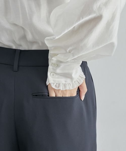 ROPE'(ロペ)の「ジョーゼットストレートパンツ/セットアップ対応・セレモニー対応(その他パンツ・レディース・ブルー系その他4/ネイビー/ブラック・38/40/36)」の20枚目の写真