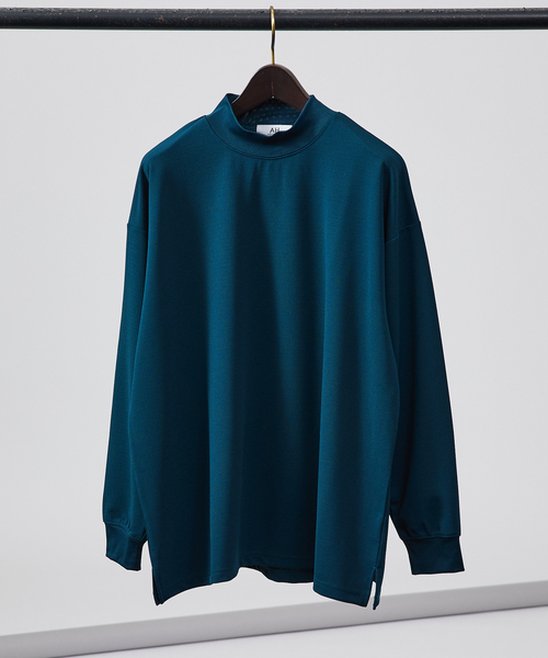 AH ABAHOUSE（エーエイチアバハウス）の「【AH ABAHOUSE】ジョーゼット モックネック カットソー / 長袖Tシャツ / ロンT（Tシャツ/カットソー・メンズ・グレイッシュベージュ/ブラック/グレイッシュブルー/グレー/ホワイト/パープル/ダークグリーン/スモークピンク・46/48）」の5枚目の写真