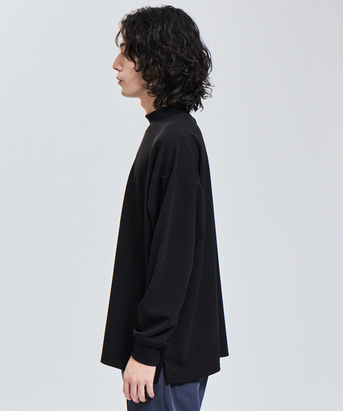 AH ABAHOUSE（エーエイチアバハウス）の「【AH ABAHOUSE】ジョーゼット モックネック カットソー / 長袖Tシャツ / ロンT（Tシャツ/カットソー・メンズ・グレイッシュベージュ/ブラック/グレイッシュブルー/グレー/ホワイト/パープル/ダークグリーン/スモークピンク・46/48）」の10枚目の写真