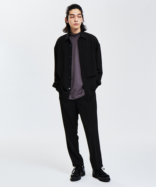 AH ABAHOUSE（エーエイチアバハウス）の「【AH ABAHOUSE】ジョーゼット モックネック カットソー / 長袖Tシャツ / ロンT（Tシャツ/カットソー・メンズ・グレイッシュベージュ/ブラック/グレイッシュブルー/グレー/ホワイト/パープル/ダークグリーン/スモークピンク・46/48）」の17枚目の写真