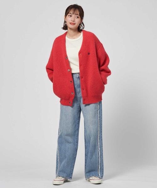 BEVERLY HILLS POLO CLUB(ビバリーヒルズポロクラブ)の「【BEVERLY HILLS POLO CLUB】モヘアニットカラーカーディガン(カーディガン/ボレロ・レディース・ケリーグリーン/レッド・M/L)」の4枚目の写真
