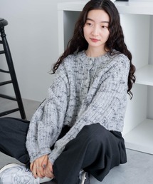 WEGO | WEGO/【23年秋冬新作】ミックスブークレ2WAYカーディガン(カーディガン/ボレロ)