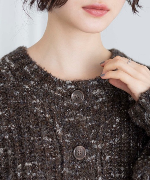 WEGO（ウィゴー）の「WEGO/ミックスブークレ2WAYカーディガン（カーディガン/ボレロ・レディース・ベージュ/ブラウン/ホワイト・FREE）」の7枚目の写真