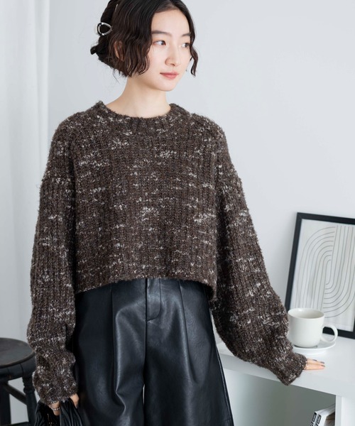 WEGO（ウィゴー）の「WEGO/ミックスブークレ2WAYカーディガン（カーディガン/ボレロ・レディース・ベージュ/ブラウン/ホワイト・FREE）」の18枚目の写真