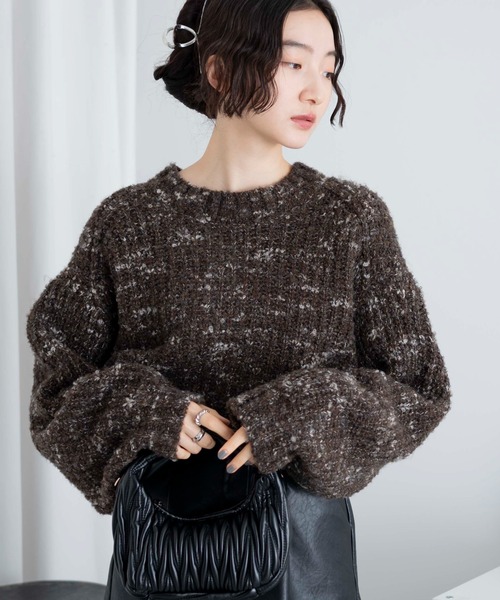 WEGO（ウィゴー）の「WEGO/ミックスブークレ2WAYカーディガン（カーディガン/ボレロ・レディース・ベージュ/ブラウン/ホワイト・FREE）」の19枚目の写真