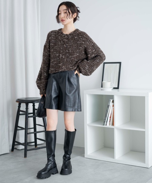 WEGO（ウィゴー）の「WEGO/ミックスブークレ2WAYカーディガン（カーディガン/ボレロ・レディース・ベージュ/ブラウン/ホワイト・FREE）」の20枚目の写真