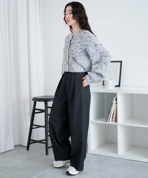 WEGO（ウィゴー）の「WEGO/ミックスブークレ2WAYカーディガン（カーディガン/ボレロ・レディース・ベージュ/ブラウン/ホワイト・FREE）」の15枚目の写真