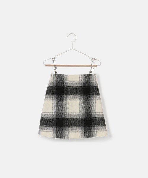 ROPE' PICNIC(ロペピクニック)の「【KIDS】シャギーチェック台形スカート/リンクコーデ(スカート・キッズ・ブルー系その他6/ホワイト系その他2・140/130/120/150)」の3枚目の写真