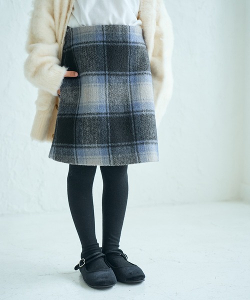 ROPE' PICNIC(ロペピクニック)の「【KIDS】シャギーチェック台形スカート/リンクコーデ(スカート・キッズ・ブルー系その他6/ホワイト系その他2・140/130/120/150)」の22枚目の写真