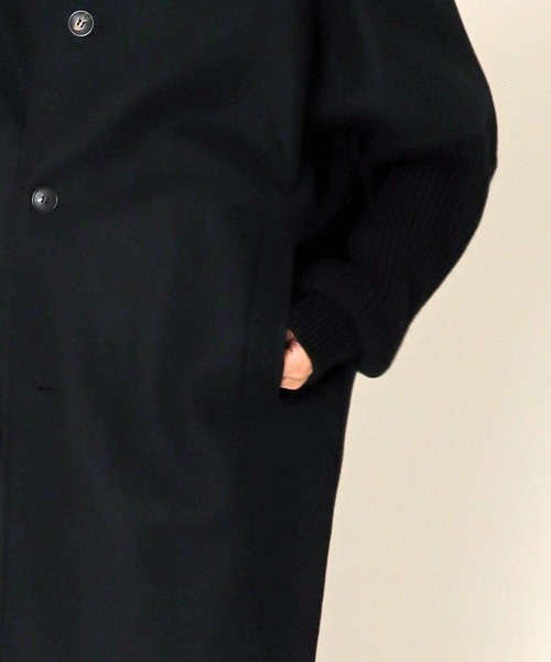 Hart(ハート)の「Hart / sleeve rib sander coat(スリーブリブ切り替えサンダーコート)(ノーカラーコート・レディース・ブラック・38)」の7枚目の写真