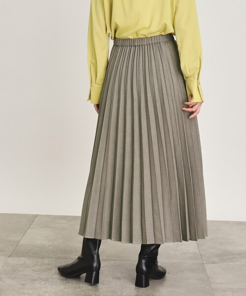 OPAQUE.CLIP（オペークドットクリップ）の「◆イージープリーツスカート/ウールライク【洗濯機洗い可】（スカート・レディース・イエロー/オフホワイト/グレー・38/40）」の9枚目の写真