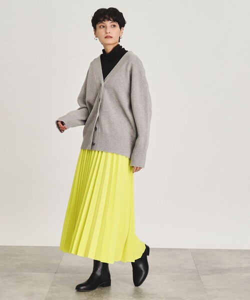 OPAQUE.CLIP（オペークドットクリップ）の「◆イージープリーツスカート/ウールライク【洗濯機洗い可】（スカート・レディース・イエロー/オフホワイト/グレー・38/40）」の11枚目の写真
