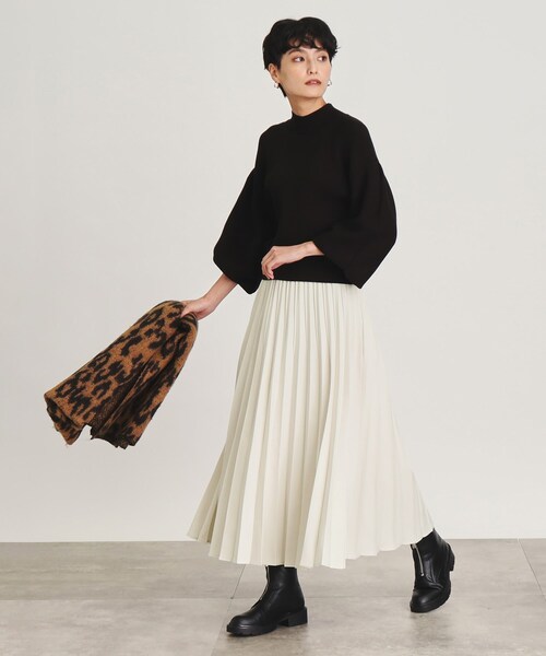 OPAQUE.CLIP（オペークドットクリップ）の「◆イージープリーツスカート/ウールライク【洗濯機洗い可】（スカート・レディース・イエロー/オフホワイト/グレー・38/40）」の14枚目の写真