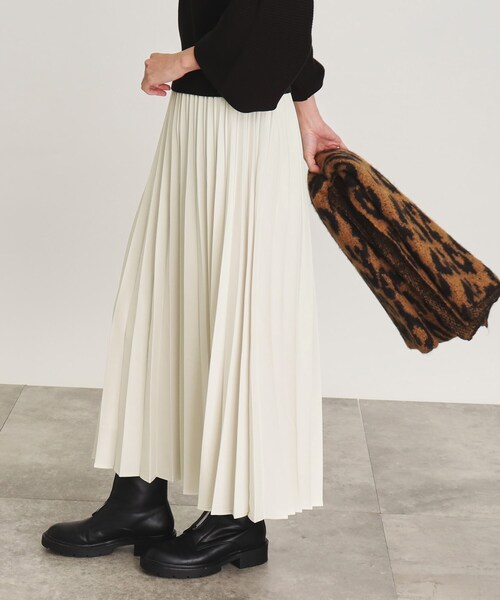 OPAQUE.CLIP（オペークドットクリップ）の「◆イージープリーツスカート/ウールライク【洗濯機洗い可】（スカート・レディース・イエロー/オフホワイト/グレー・38/40）」の15枚目の写真