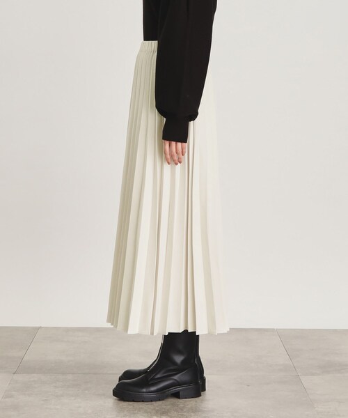 OPAQUE.CLIP（オペークドットクリップ）の「◆イージープリーツスカート/ウールライク【洗濯機洗い可】（スカート・レディース・イエロー/オフホワイト/グレー・38/40）」の22枚目の写真
