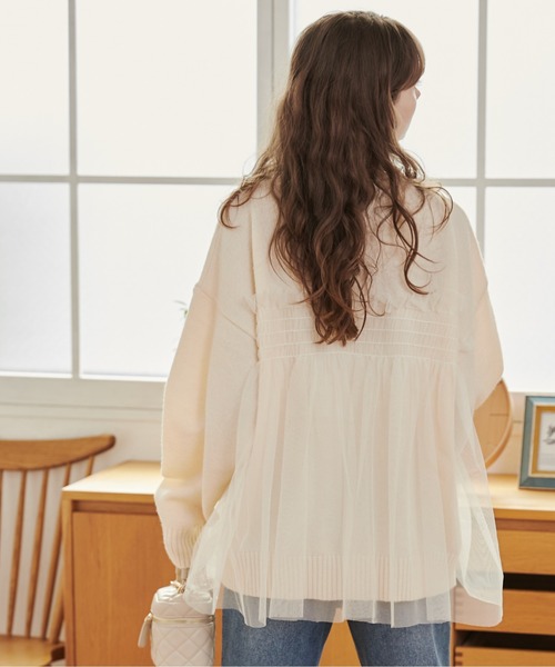 シーニュ Cygne ドッキングニットカーデ beth　ブラック シーニュ Cygne ドッキングニットカーデ beth ブラック
