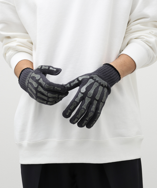 JOINT WORKS（ジョイントワークス）の「【DOWN ON THE CORNER/ダウンオンザコーナー】 SKULL GLOVE（手袋・メンズ・チャコールグレー・FREE）」の9枚目の写真