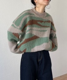 over size camouflage knit / オーバーサイズカモフラージュニット