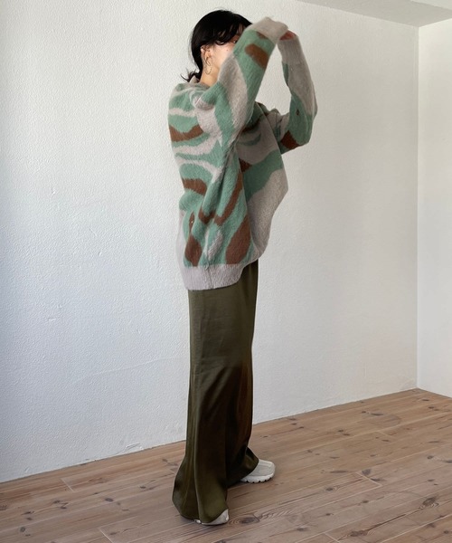 wee9s（ウィークス）の「over size camouflage knit / オーバーサイズカモフラージュニット（ニット/セーター・レディース・ベージュ・FREE）」の11枚目の写真