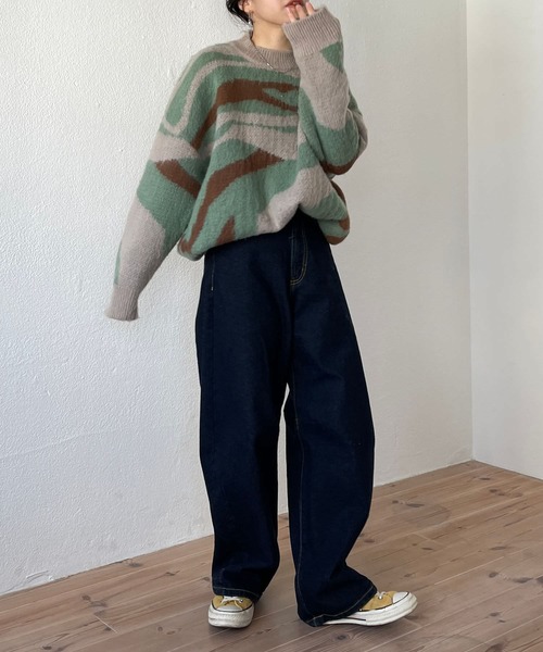 wee9s（ウィークス）の「over size camouflage knit / オーバーサイズカモフラージュニット（ニット/セーター・レディース・ベージュ・FREE）」の19枚目の写真