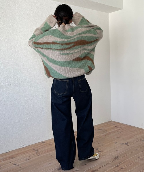 wee9s（ウィークス）の「over size camouflage knit / オーバーサイズカモフラージュニット（ニット/セーター・レディース・ベージュ・FREE）」の18枚目の写真