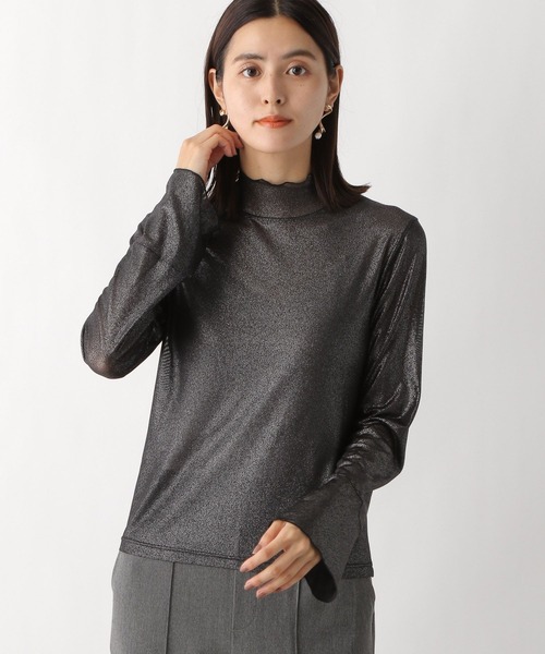 LEPSIM（レプシィム）の「【jours heureux】チュールハクプリント長袖　983678（Tシャツ/カットソー・レディース・ブラック/グレー・FREE）」の3枚目の写真