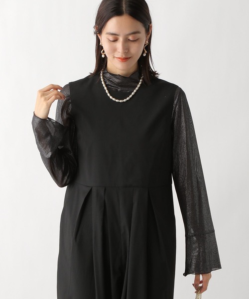 LEPSIM（レプシィム）の「【jours heureux】チュールハクプリント長袖　983678（Tシャツ/カットソー・レディース・ブラック/グレー・FREE）」の5枚目の写真