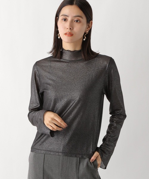 LEPSIM（レプシィム）の「【jours heureux】チュールハクプリント長袖　983678（Tシャツ/カットソー・レディース・ブラック/グレー・FREE）」の9枚目の写真