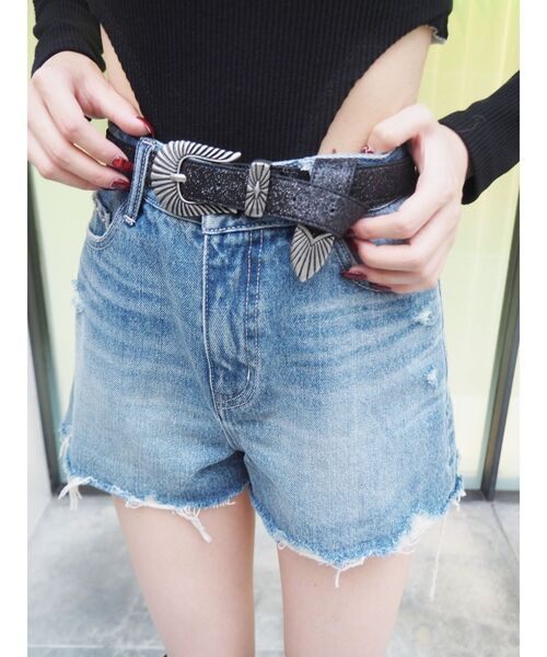 EVRIS（エヴリス）の「GLITTER メタルバックルベルト（ベルト・レディース・シルバー/ブラック・FREE）」の16枚目の写真