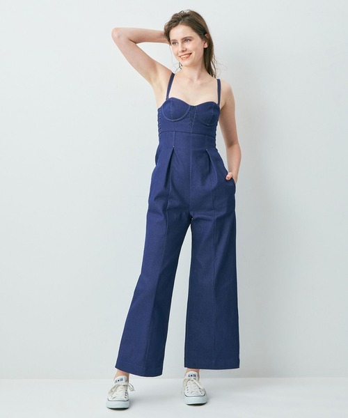 ME COUTURE(ミークチュール)の「ビスチェオールインワン(サロペット/オーバーオール・レディース・オリーブ/ブルー/ブラック・0/1)」の13枚目の写真