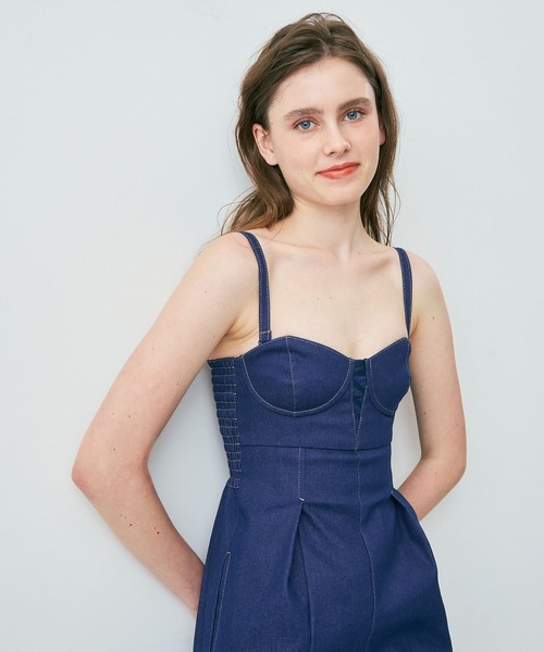 ME COUTURE(ミークチュール)の「ビスチェオールインワン(サロペット/オーバーオール・レディース・オリーブ/ブルー/ブラック・0/1)」の12枚目の写真