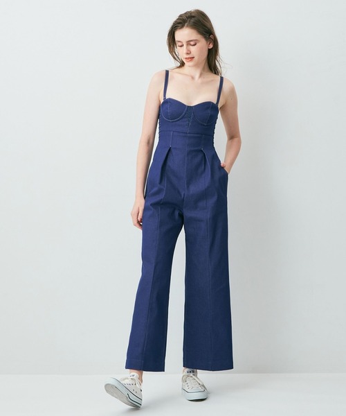 ME COUTURE(ミークチュール)の「ビスチェオールインワン(サロペット/オーバーオール・レディース・オリーブ/ブルー/ブラック・0/1)」の17枚目の写真