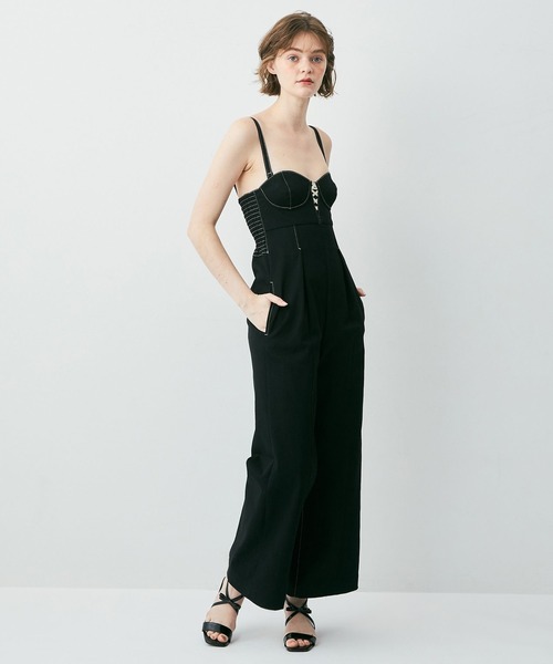 ME COUTURE(ミークチュール)の「ビスチェオールインワン(サロペット/オーバーオール・レディース・オリーブ/ブルー/ブラック・0/1)」の18枚目の写真