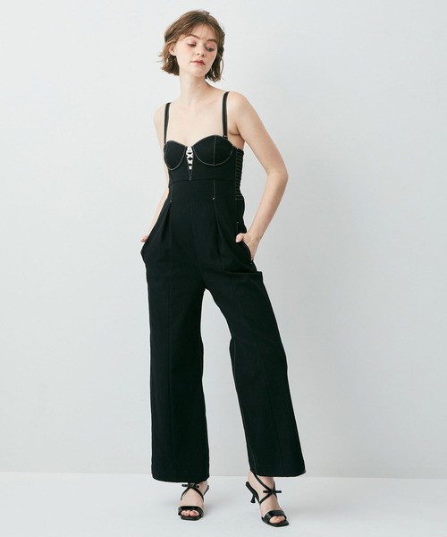 ME COUTURE(ミークチュール)の「ビスチェオールインワン(サロペット/オーバーオール・レディース・オリーブ/ブルー/ブラック・0/1)」の19枚目の写真