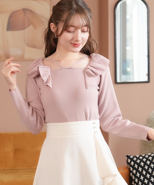 【美品】ORGUE オルグ　ラッフルフリルニット ラッフルフリルニット