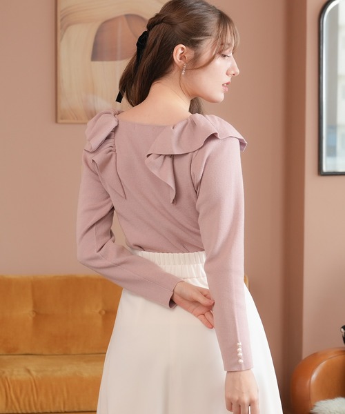 【美品】ORGUE オルグ　ラッフルフリルニット ラッフルフリルニット