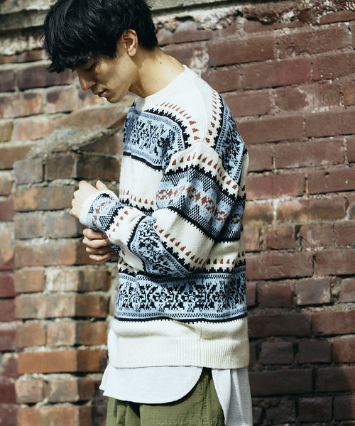 JOURNAL STANDARD relume（ジャーナルスタンダード　レリューム）の「フェアアイル クルーネックニット（ニット/セーター・メンズ・ホワイト系その他/ブラックミックス・LARGE/MEDIUM）」の22枚目の写真