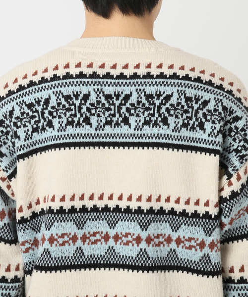 JOURNAL STANDARD relume（ジャーナルスタンダード　レリューム）の「フェアアイル クルーネックニット（ニット/セーター・メンズ・ホワイト系その他/ブラックミックス・LARGE/MEDIUM）」の14枚目の写真