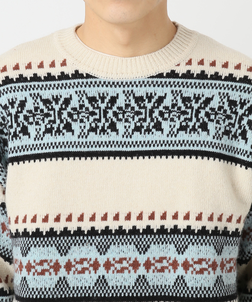 JOURNAL STANDARD relume（ジャーナルスタンダード　レリューム）の「フェアアイル クルーネックニット（ニット/セーター・メンズ・ホワイト系その他/ブラックミックス・LARGE/MEDIUM）」の13枚目の写真