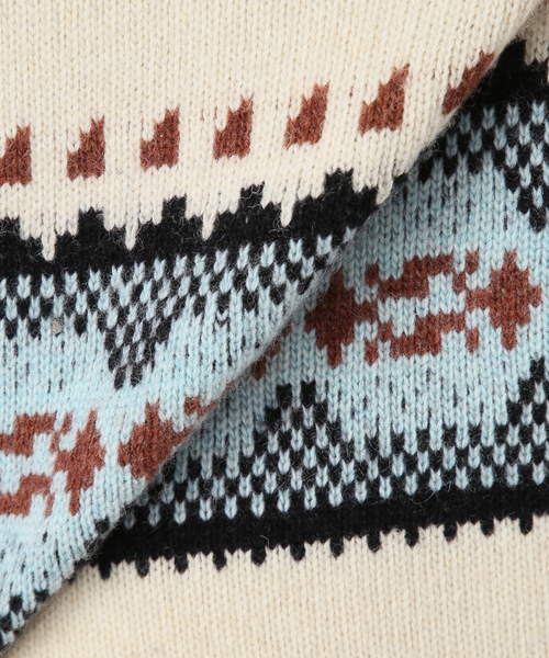 JOURNAL STANDARD relume（ジャーナルスタンダード　レリューム）の「フェアアイル クルーネックニット（ニット/セーター・メンズ・ホワイト系その他/ブラックミックス・LARGE/MEDIUM）」の9枚目の写真