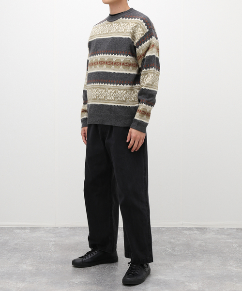 JOURNAL STANDARD relume（ジャーナルスタンダード　レリューム）の「フェアアイル クルーネックニット（ニット/セーター・メンズ・ホワイト系その他/ブラックミックス・LARGE/MEDIUM）」の3枚目の写真