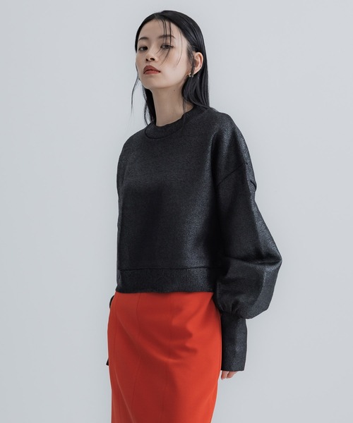 UNITED TOKYO（ユナイテッドトウキョウ）の「メタリックボリュームニット（ニット/セーター・レディース・ブラック/シルバー・FREE）」の4枚目の写真